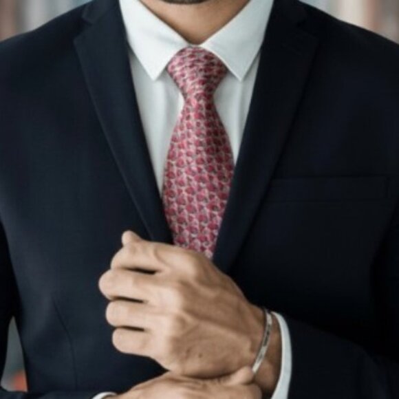 VINTAGE CHRISTIAN DIOR Silk Suit Mens Tie Geo Mod Retro Executive USA Luxury - Picture 1 of 14